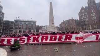 Union Berlin fans in Amsterdam ahead of their match vs Ajax