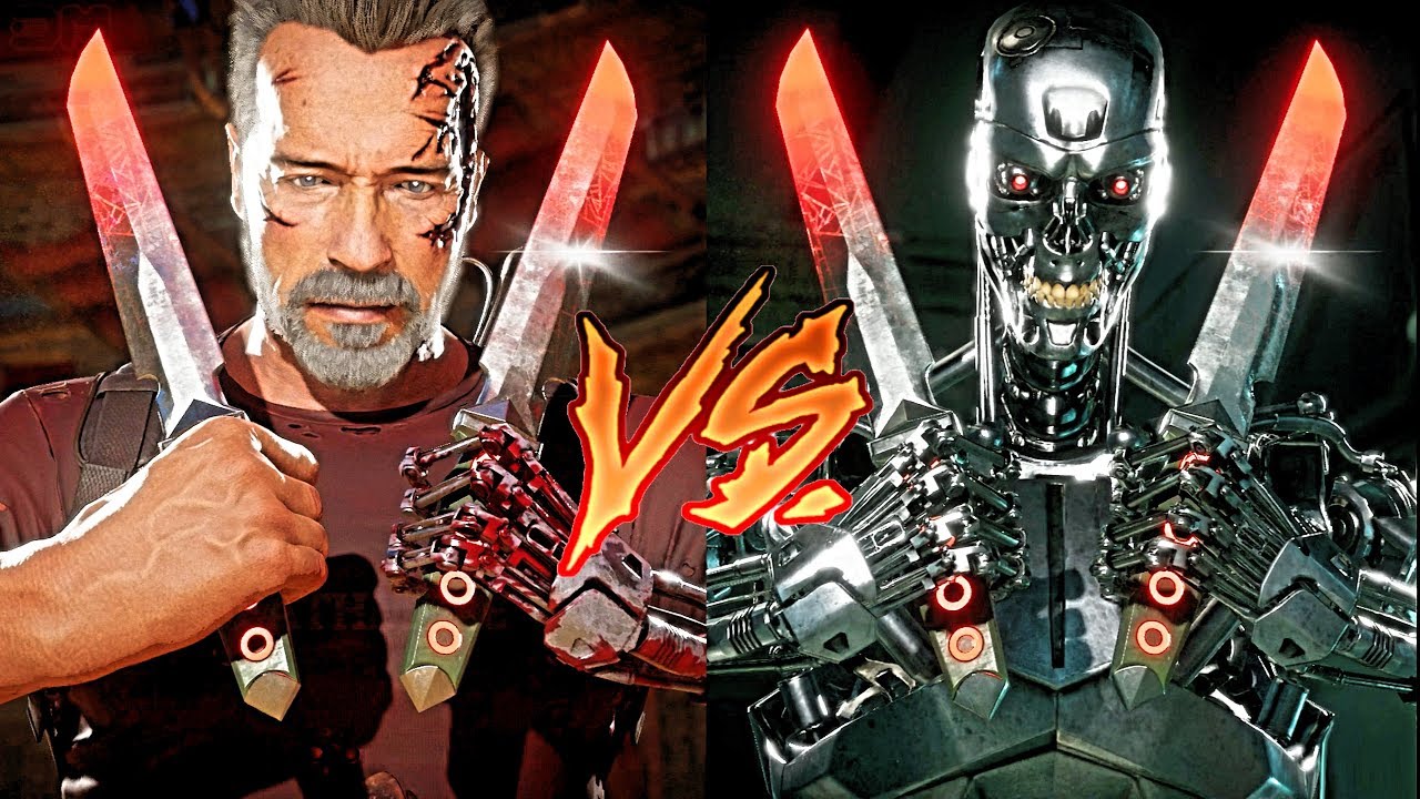 MK11 Endoskeleton Terminator VS Terminator Victory Poses (Side by Side