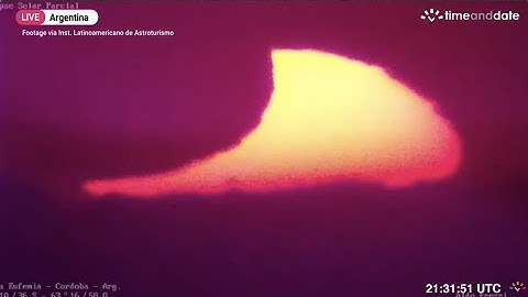 Stunning partial solar eclipse sunset and peak in time-lapse