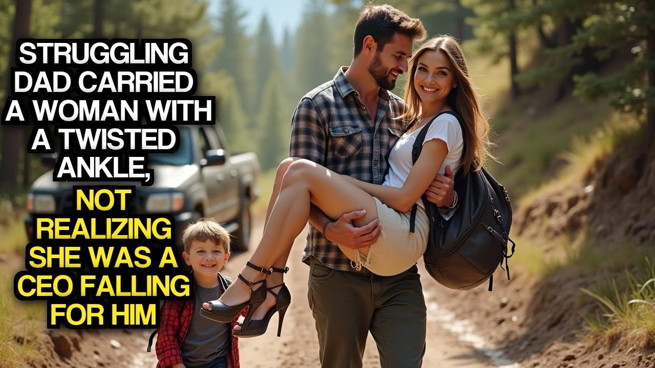 Struggling Dad Carried A Woman With A Twisted Ankle, Not Realizing She Was A CEO Falling For Him