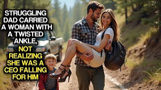 Struggling Dad Carried A Woman With A Twisted Ankle, Not Realizing She Was A CEO Falling For Him