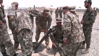 U.S. Soldiers Train Afghan Soldiers On Russian 82mm Mortars