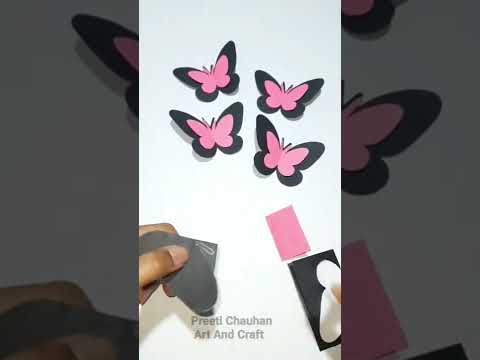 How To Make Paper Butterfly Easy | Double Layer Butterfly Making | Beautiful Paper Butterfly #shorts
