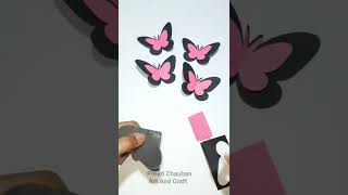 How To Make Paper Butterfly Easy | Double Layer Butterfly Making | Beautiful Paper Butterfly #shorts