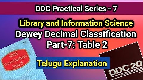 DDC Practice Part-7: Table2 II Library Classification II Seshu Creations