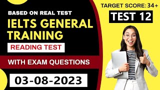 GENERAL IELTS READING PRACTICE TEST | Test 12 | 3 August 2023