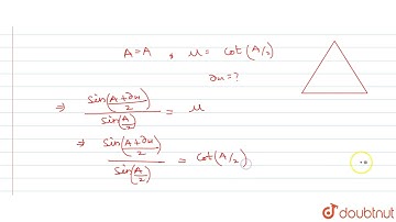 The refracting angle of a prism is `A` and refractive index of the material of the prism