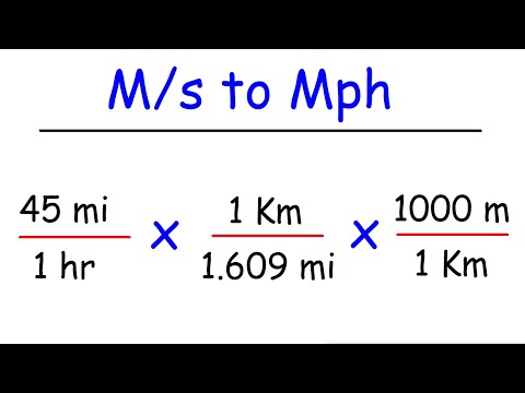 Video: Hoe Snelheid Te Converteren Van M / S Naar M / H