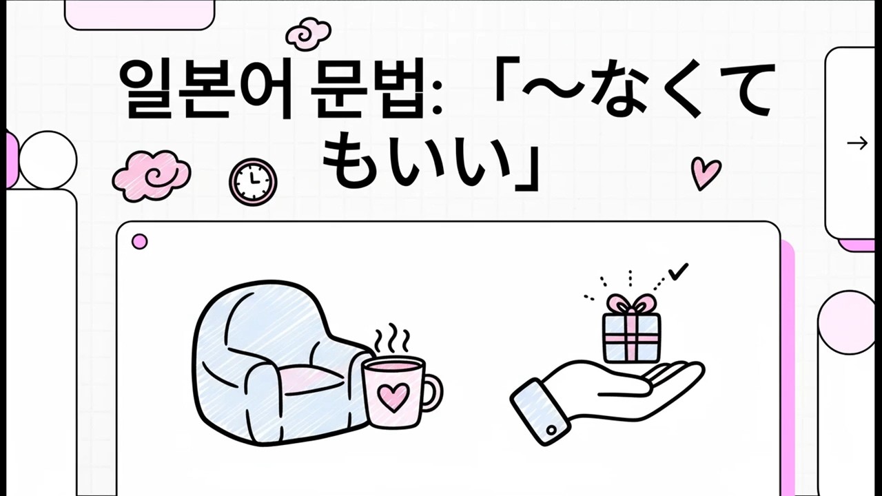 일본어 문법: 「～なくてもいい」 - 일본어 JLPT 기초 문법 - 45