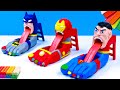 DIY slide mixed clogs superheroes Iron Man, Batman, Superman, with clay 🧟 Polymer Clay Tutorial