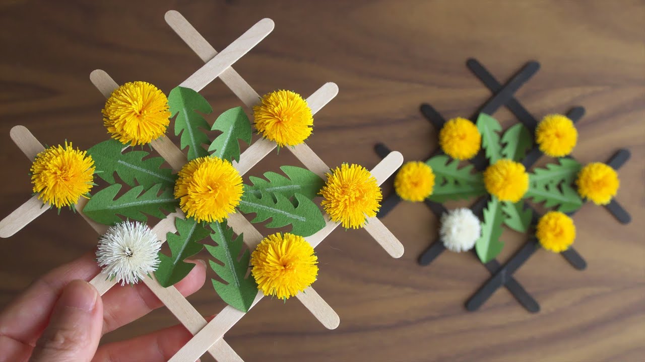 紙で作るタンポポの壁掛け（春の壁飾り）の作り方 - How to Make Paper Dandelion Wall Decor