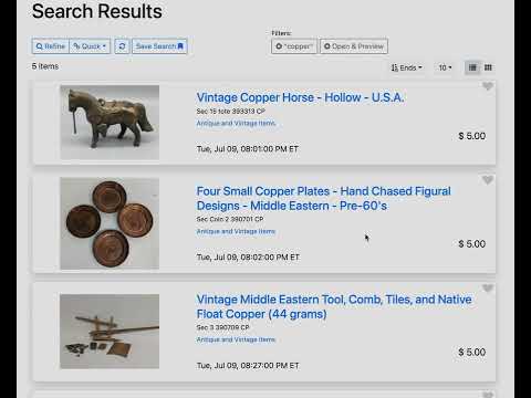 Save your favorite auction searches!