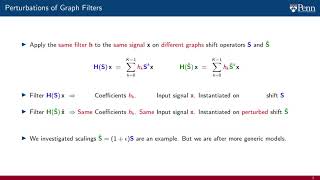 Lecture 6.1 - Additive Perturbations of Graph Filters