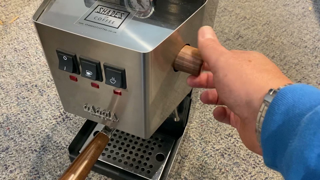 Gaggia Classic walnut wooden steam knob from Shades of Coffee YouTube