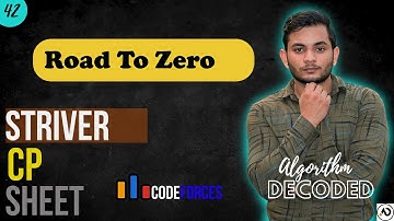 Road To Zero | Striver CP Sheet | Codeforces | Competitive Programming #Striver #CP