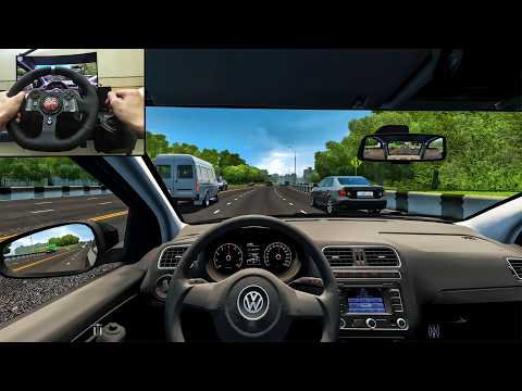 Volkswagen Polo Sedan | City Car Driving - Steering Wheel GamePlay