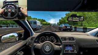 Volkswagen Polo Sedan | City Car Driving - Steering Wheel GamePlay screenshot 5