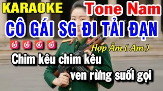 Cô Gái Sài Gòn Đi Tải Đạn Karaoke Tone Nam ( Am ) Nhạc Sống | Huỳnh Lê