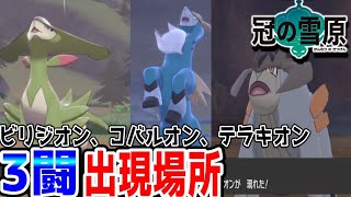 冠の雪原 テラキオン ビリジオン コバルオン3闘ゲット方法と出現場所 ポケモン剣盾冠の雪原 ビリジオン場所 コバルオン場所 テラキオン場所 Youtube