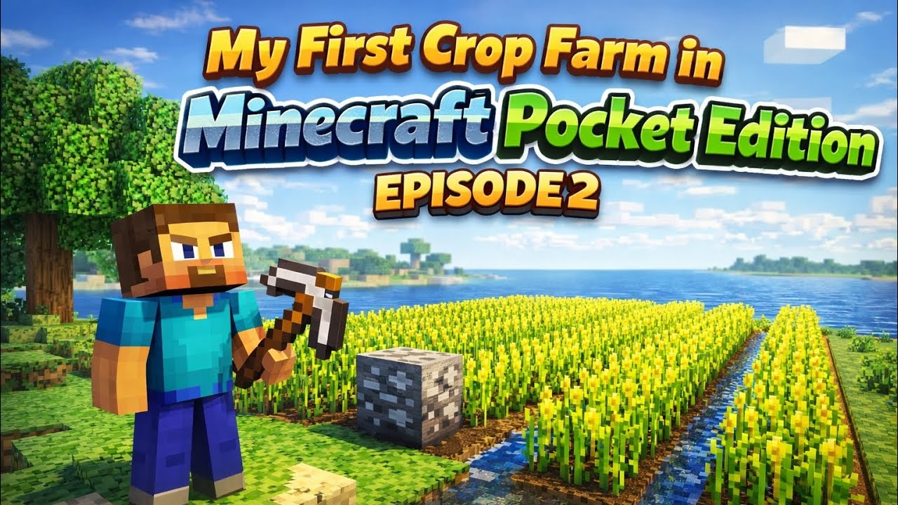 Building My First Crop Farm | Minecraft Pocket Edition | Episode 2 ...
