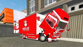 REVIEW DAN SHARE MOD BUSSID TERBARU TRUK CANTER BOX SPESIAL MIXUE BY BUDESIGN ™❗