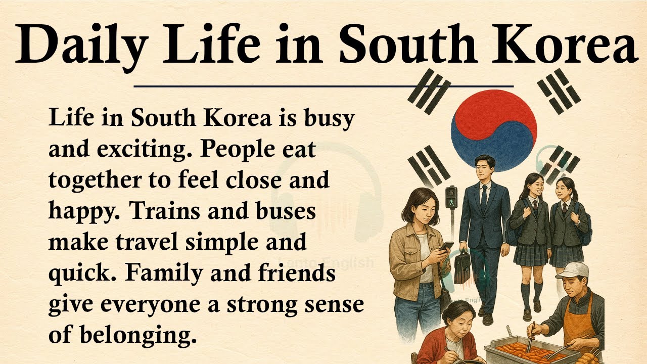 Daily Life in South Korea || 🔵🔴Learn English Through Story Level 3 || Graded Reader 🎧