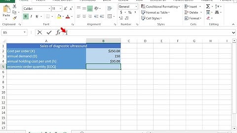 Use the EOQ function to calculate the economic order quantity (EOQ) (Excel 2013)