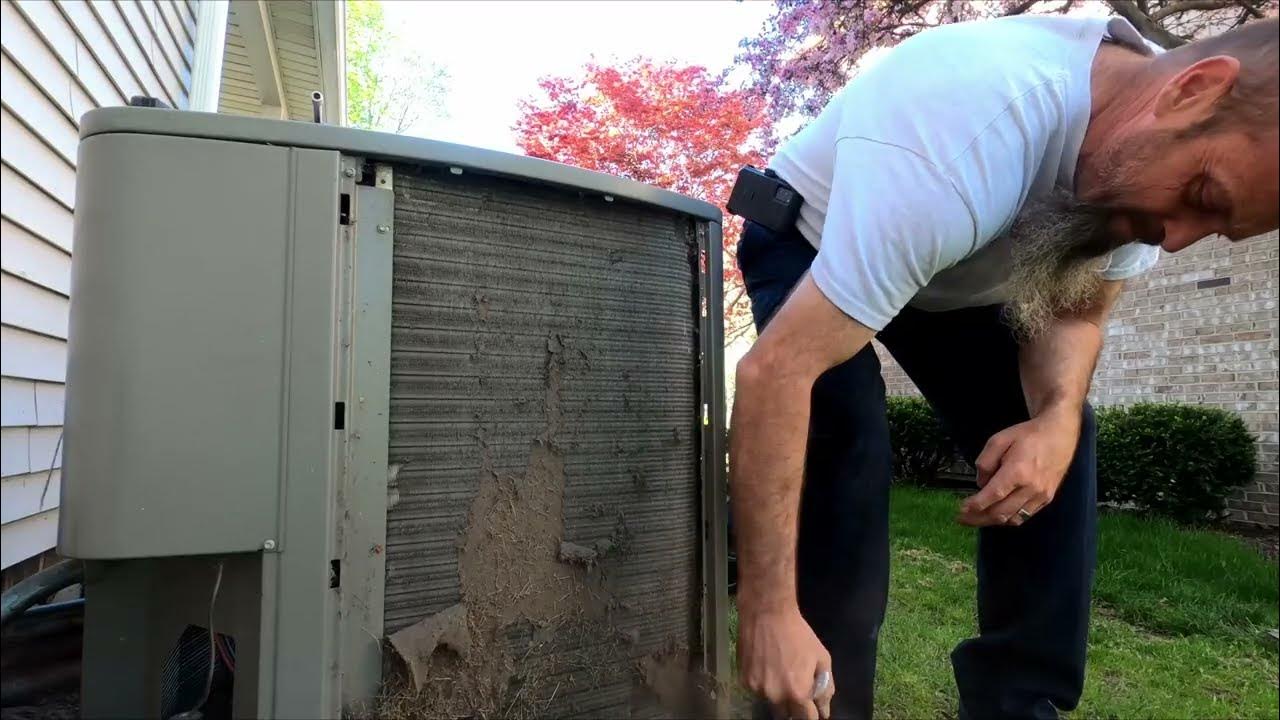 Cleaning A Very Dirty Lennox Condenser YouTube