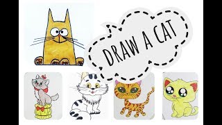 Draw a cat lots of kittens Coloring pages for kids cute kittens draw together