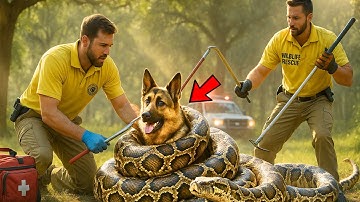 Heroic Rescue Team Saves German Shepherd From GIANT Python