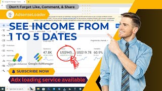 Revenue $945 from Adx 1 to 30 date | Google Ad Manager Earning for Client | Safe Google Adx Loading