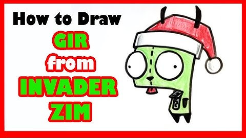 How to Draw Gir from Invader Zim - Christmas Drawings