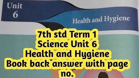 Class 7|Term 1|Science|Unit 6|Health and Hygiene|Book Back Answer with page no. @hightech1984
