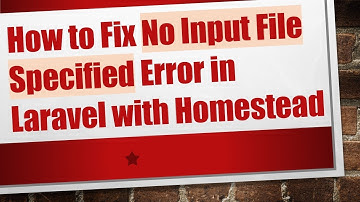 How to Fix No Input File Specified Error in Laravel with Homestead