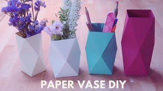 5 minute paper vase  Simple origami! A cup with a geometric pattern