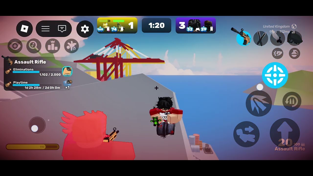 Me playing Roblox Rivals with my friend - YouTube