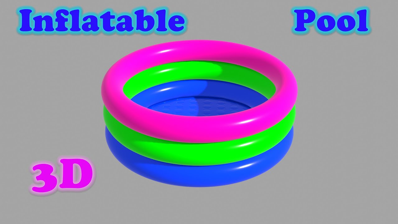 Inflatable pool outdoor 3D model. Modeled in Blender. - YouTube