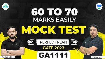 MOCK TEST | GATE 2023 | Perfect Plan | 60 - 70 Marks Easily | by Kavindra sir & Sonal Sir