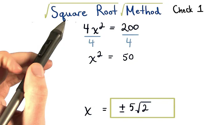 Square Root Method Check 1 - Visualizing Algebra