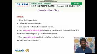 Characteristics of Java