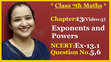 Ncert Class 7 Maths Chapter - 13 Exponents &Powers (Video- 3) Ex-13.1