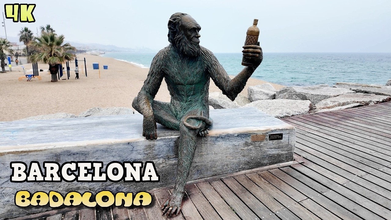 Badalona España: Nieblas Marítimas - Recorrido por las Playas de Badalona 2026 Barcelona [4K]