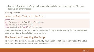 Fixing the Missing Operand Error in Batch Files