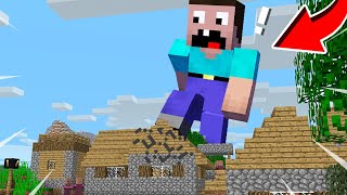 NOOB BECAME a GIANT and DESTROYED the VILLAGE! in Minecraft Noob vs Pro