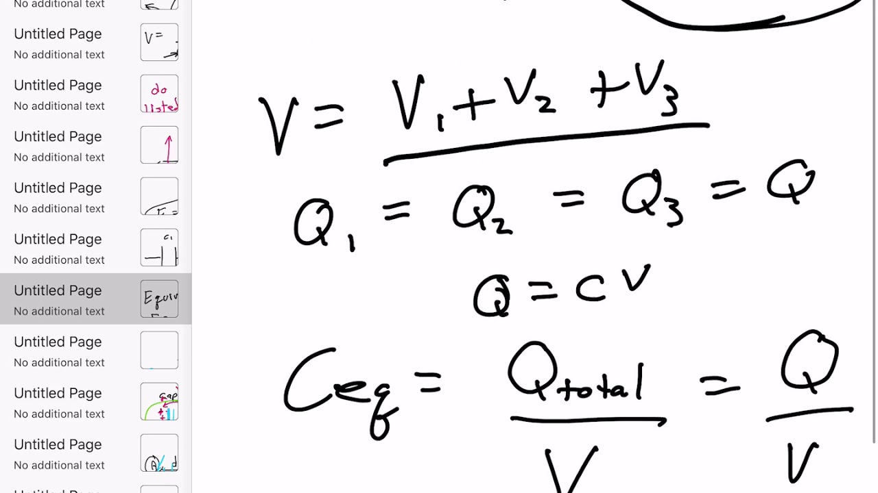 Series capacitor equations YouTube