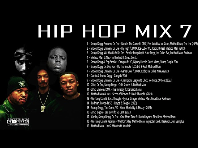 HIP HOP MIX 2023 - Snoop Dogg, Dr. Dre, Nas, 2Pac, Eminem, DMX , 50 Cent,  Ice Cube, WC, Xzibit class=