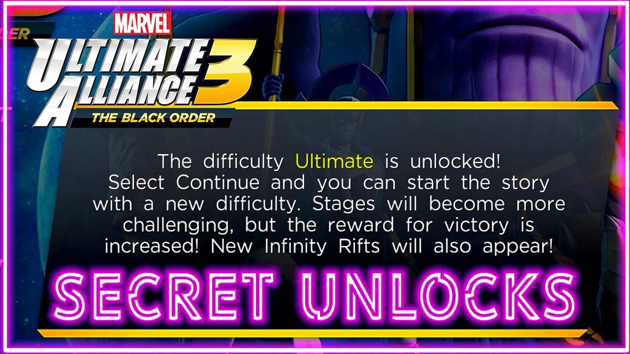 Secret Unlocks Ultimate Difficulty 5th Power Up Omega Infinity Trials Ultimate Alliance 3