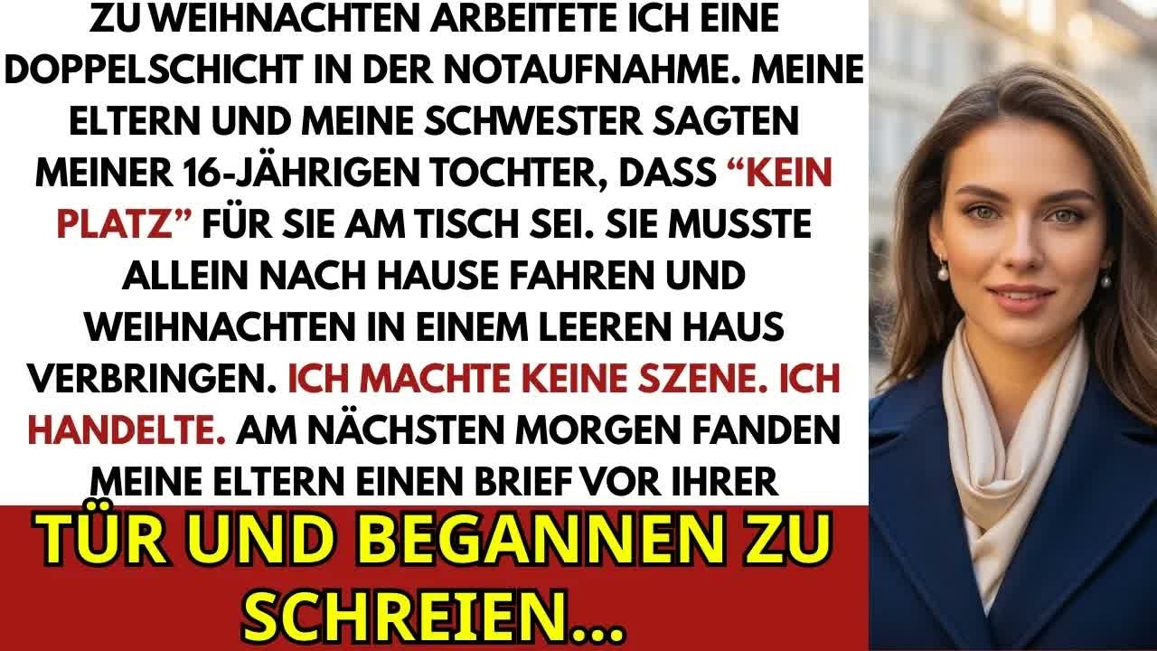 An Heiligabend kam ich nach einer Doppelschicht in der Notaufnahme nach Hause und fand meine 16-jährige Tochter zusammengerollt auf dem Sofa, mit einem kalten Butterbrot als Weihnachtsessen. Meine...