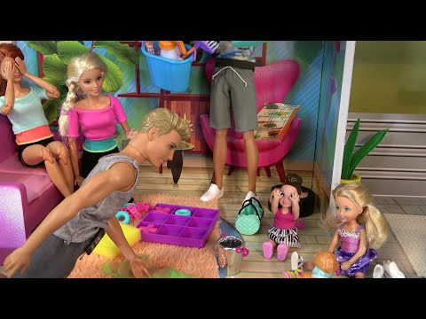 Barbie and Ken Cleaning Slime Disaster🫢😱🫣