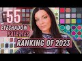 Ranking all of the 55 eyeshadow palettes i tried in 2023 from worst to best